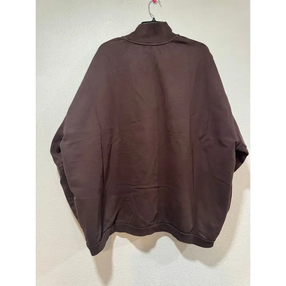 SKIMS Boyfriend Slouchy Quarter Zip Oversized Sweater Large Color Espresso - Picture 6 of 9